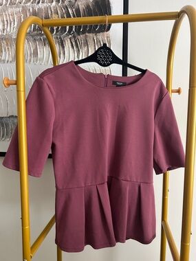 Simply Vera Vera Wang Mauve Peplum Long-Sleeve Top